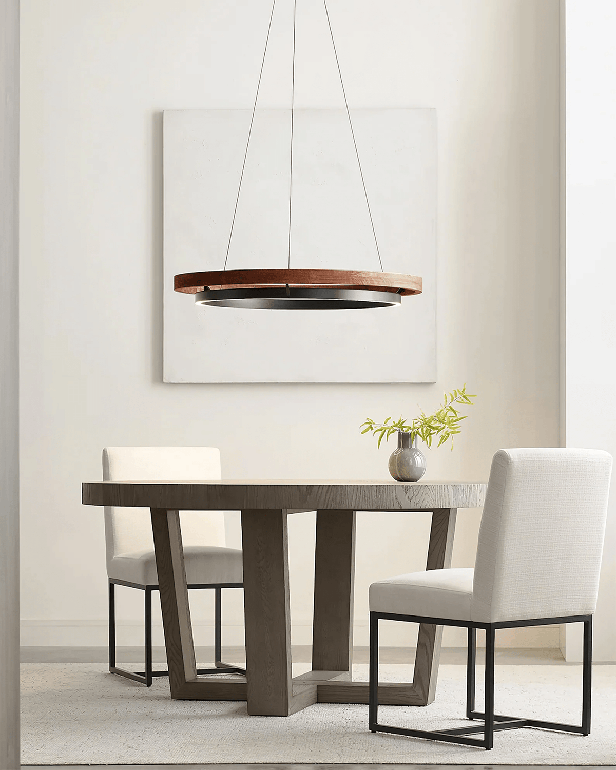 Haloa Minimalist Ring Pendant - Modern LED Circular Chandelier for Living Room & Foyer