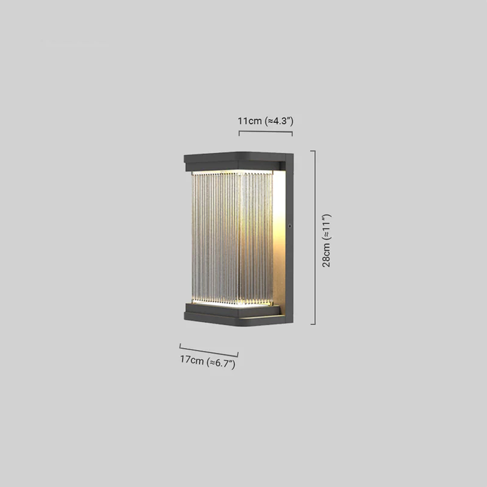 Irondale Industrial Outdoor Wall Lamp - Black Metal Rectangular Design for Garden