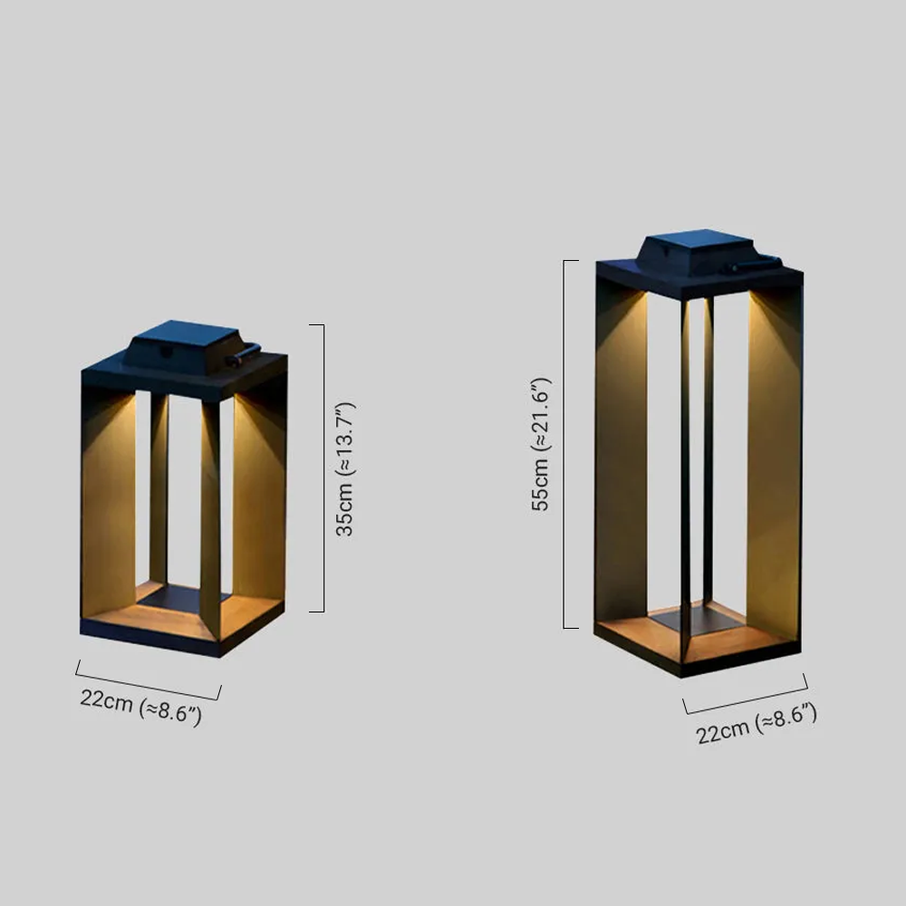 Irondale Modern Outdoor Floor Lamp - Black Metal Cylindrical Design for Garden