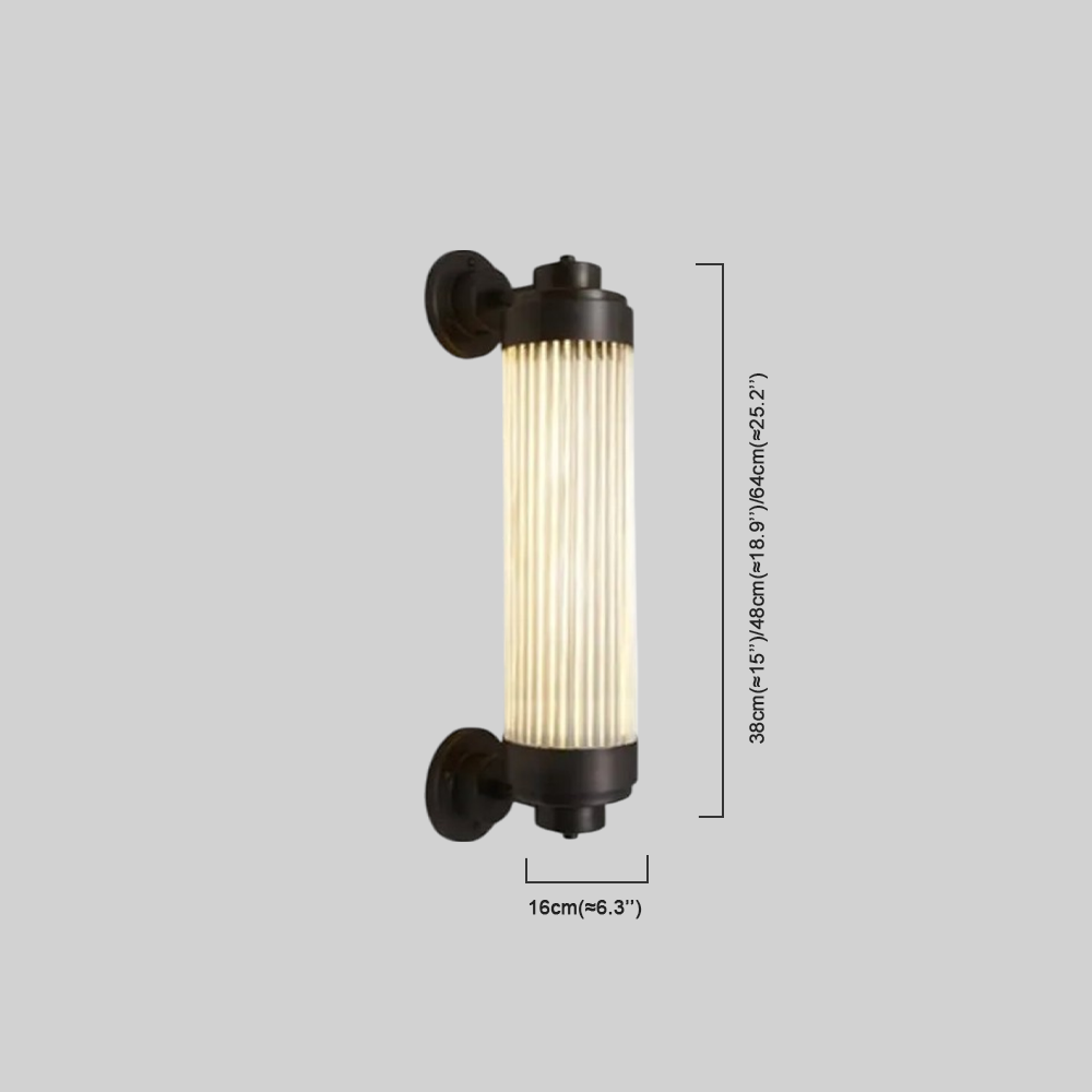 Irondale Modern Outdoor Wall Lamp - Bronze Glass Cylindrical Design for Garden & Patio