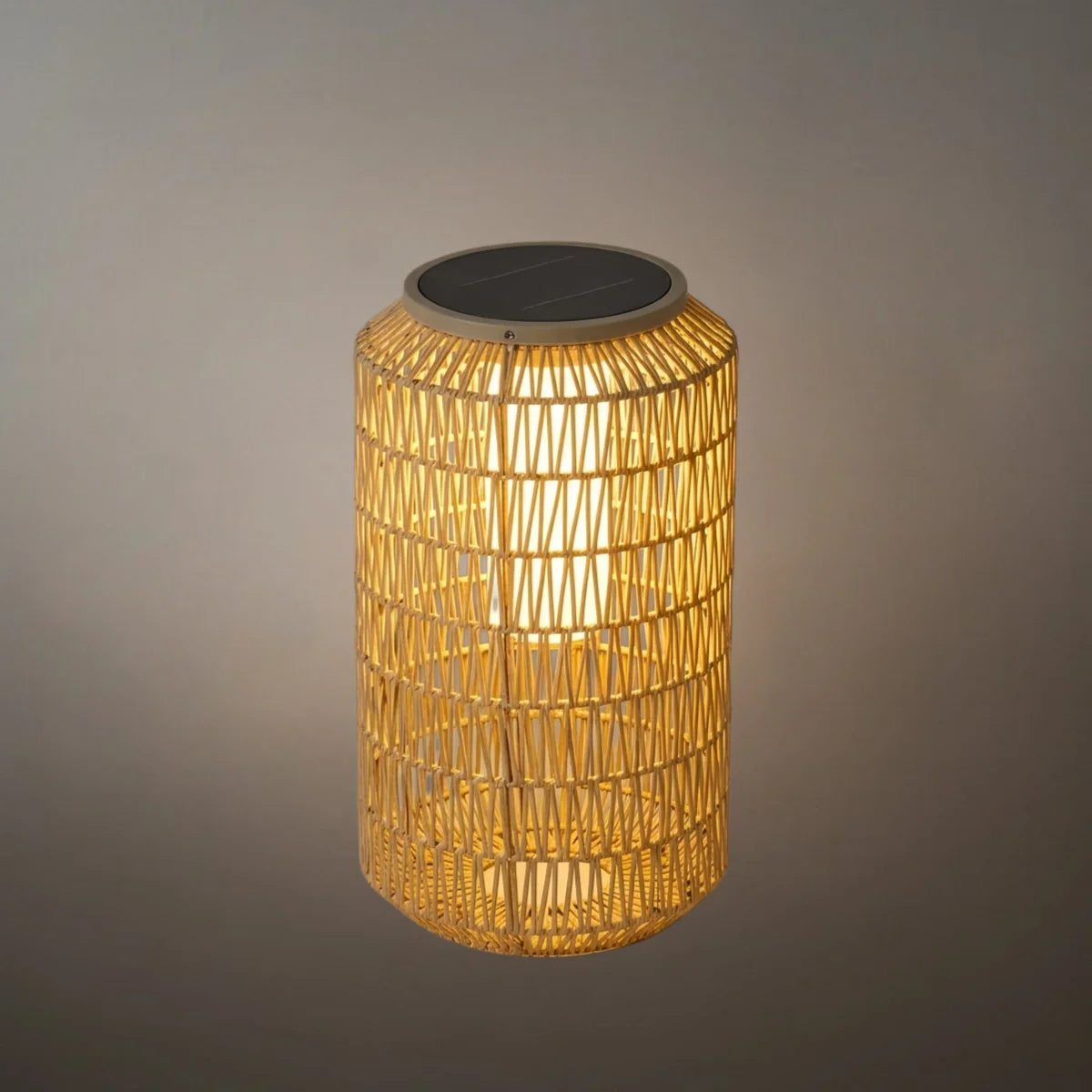 Zenno Farmhouse Outdoor Lamp - Wood & Metal Rattan Lantern