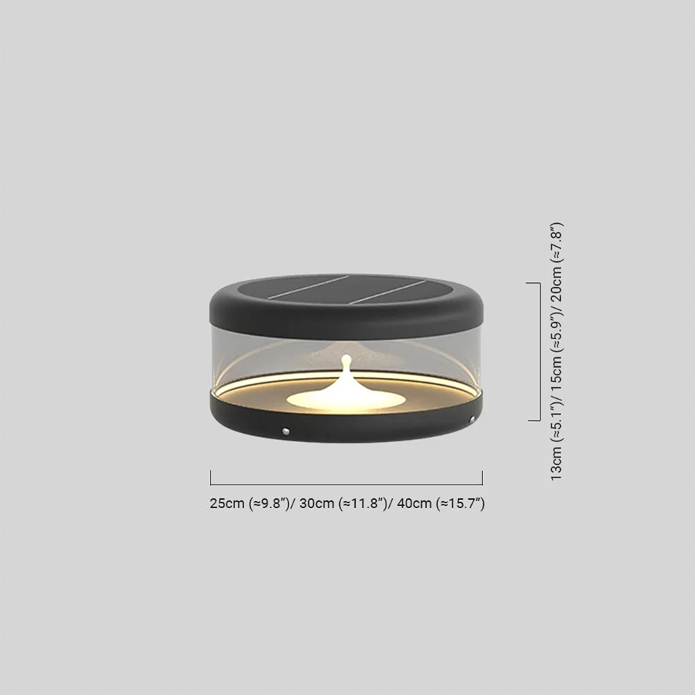 Embrace Modern Cylindrical Outdoor Pillar Light - Black Metal for Garden
