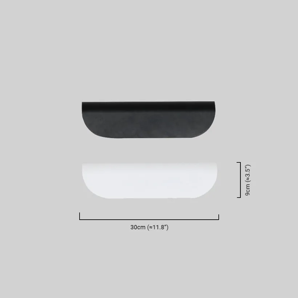 Irondale Minimalist Curved Wall Lamp - Black/White Metal/Acrylic for Outdoor Garden
