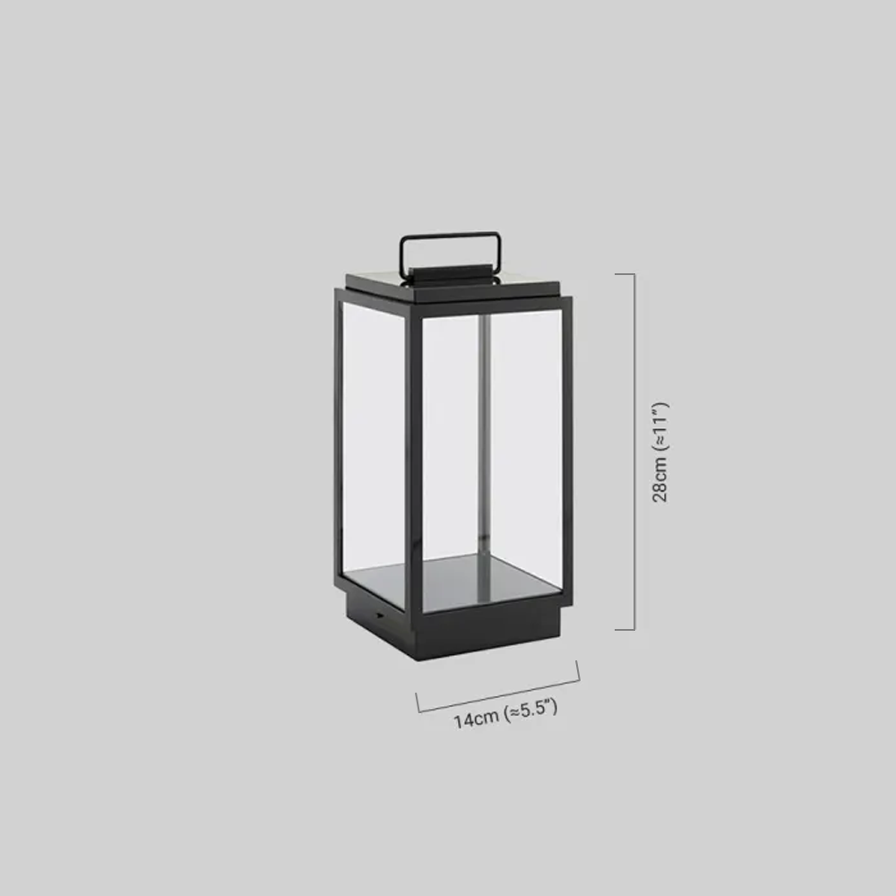 Irondale Industrial Outdoor Floor Lamp - Black Metal & Glass Rectangular Design for Garden