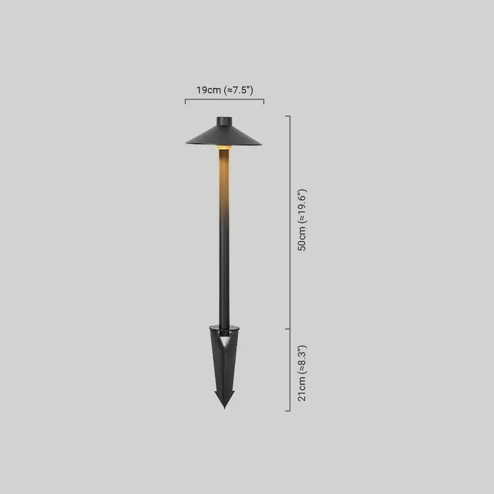 Irondale Modern Black Hooded Outdoor Path Light – Waterproof Garden Lighting