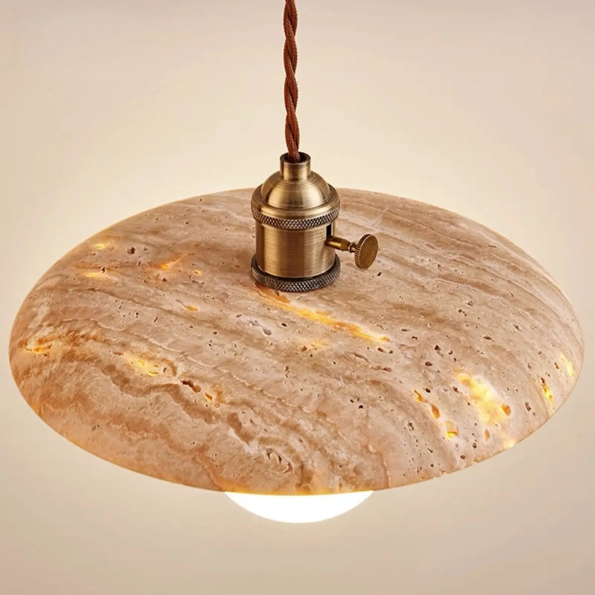 Strata LED Travertine Pendant Light
