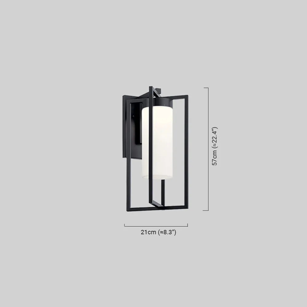 Arcato Modern Rectangular Outdoor Wall Sconce - Black Metal for Courtyard