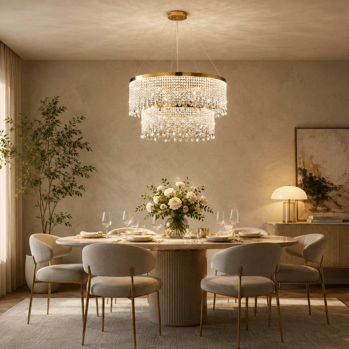 Rexana Crystal Tiered Chandelier
