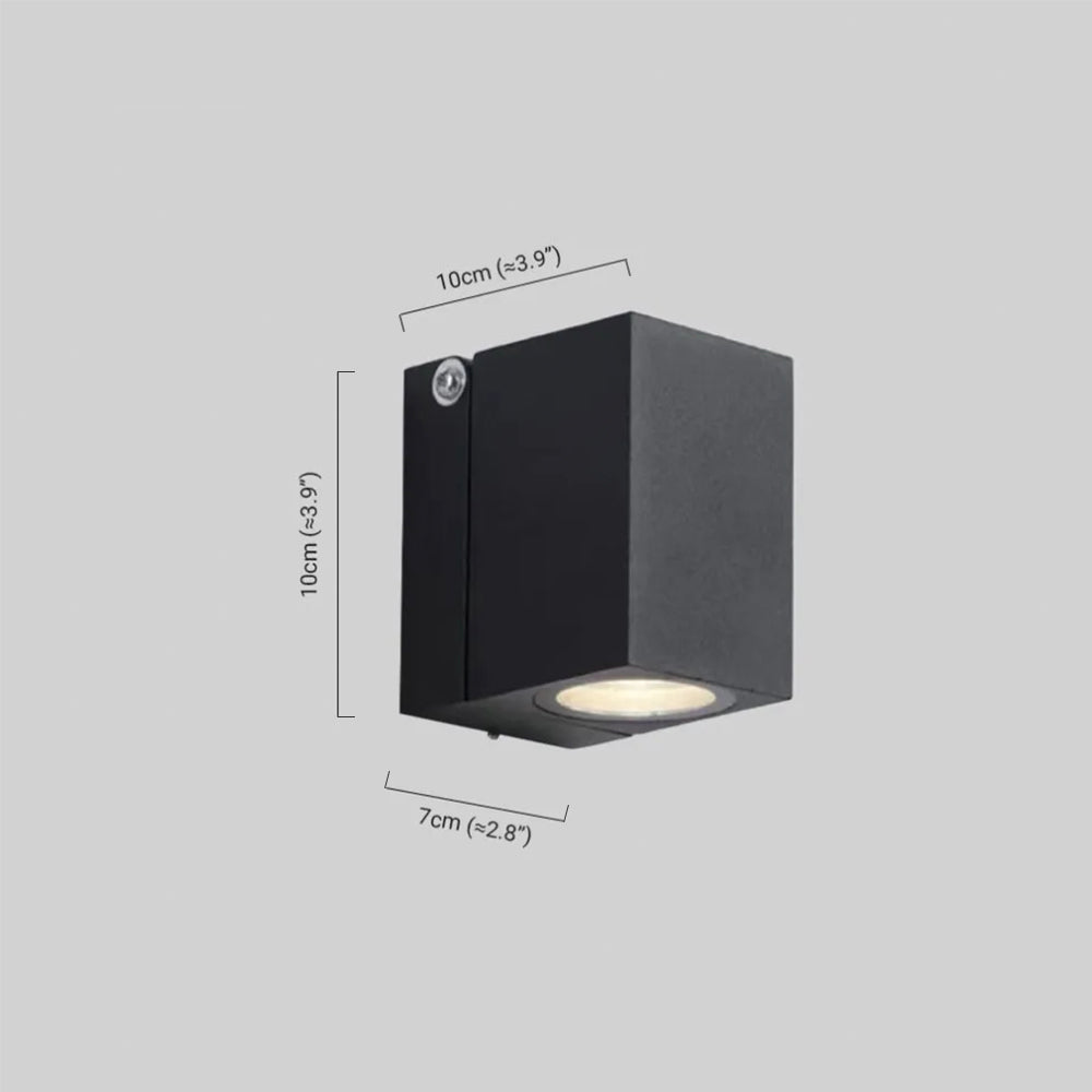 Arcato Modern Rotatable Square Wall Lamp - Black Metal for Outdoor Garden