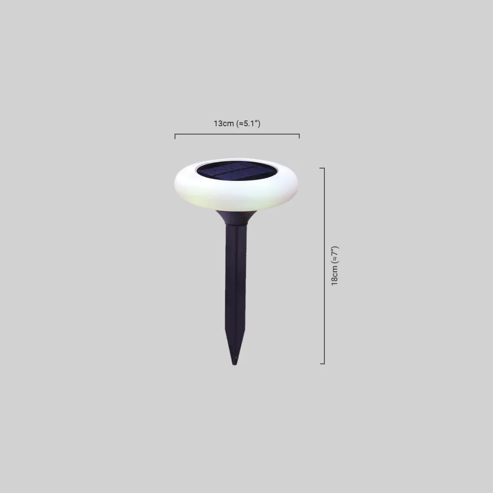 Embrace Modern Rock-Shaped Solar Pathway Light – White Rechargeable Outdoor Lamp