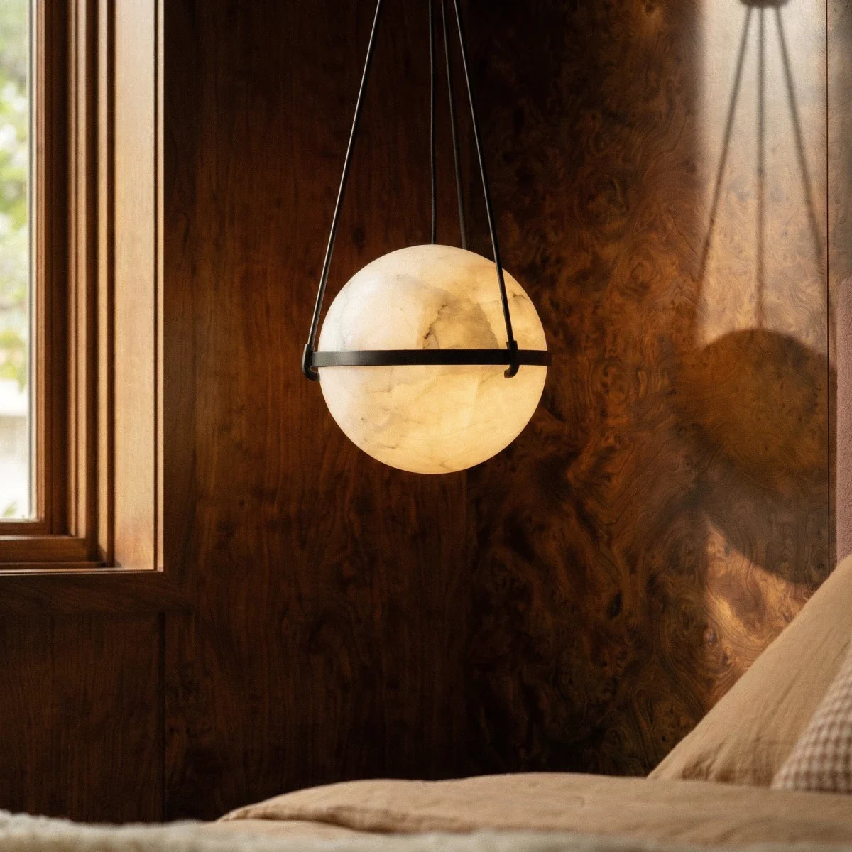 nuvlight Orba Modernist Spherical Alabaster Pendant Light