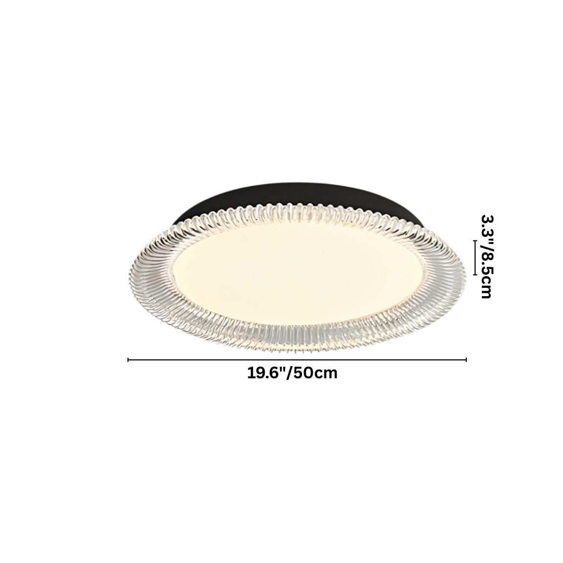 nuvlight Serra Modernist Textured Acrylic Flush Mount