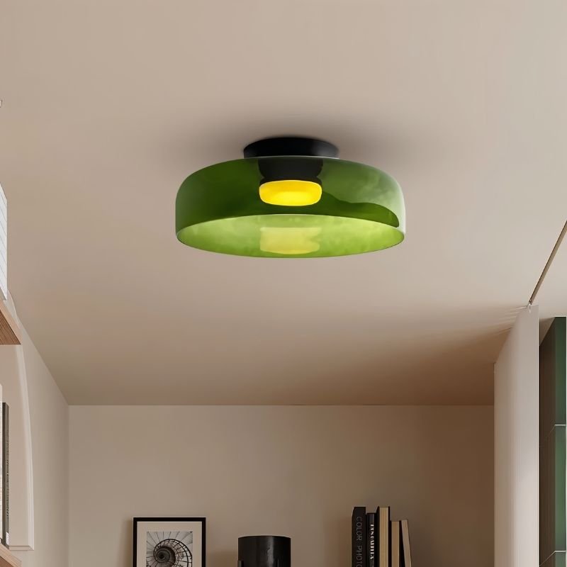 nuvlight Trisva Architectural Layered Smoked Glass Flush Mount