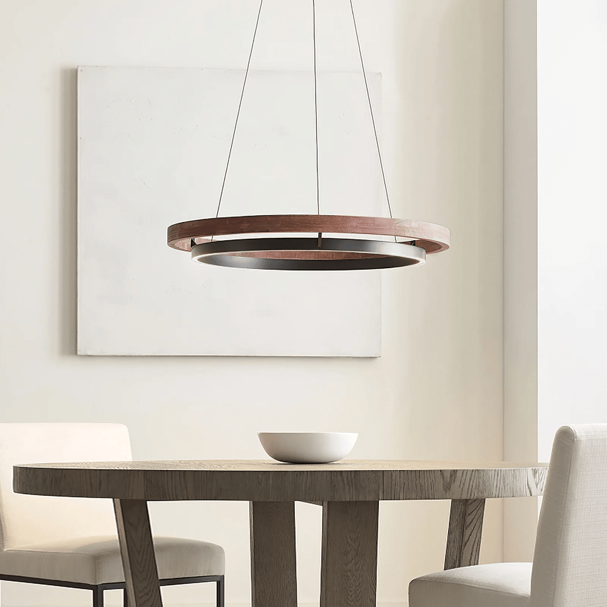 Haloa Minimalist Ring Pendant - Modern LED Circular Chandelier for Living Room & Foyer