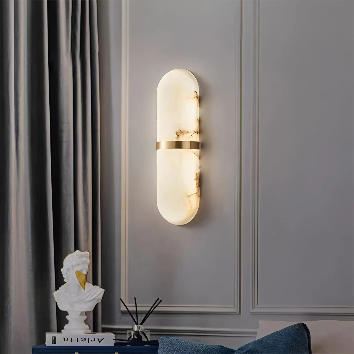 Nuvlight-All copper natural marble wall lamp