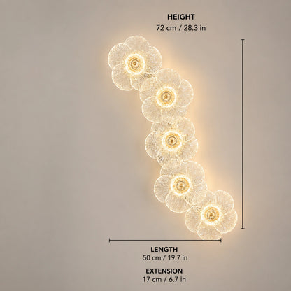 Elowen Cascading Glass Flower Wall Light