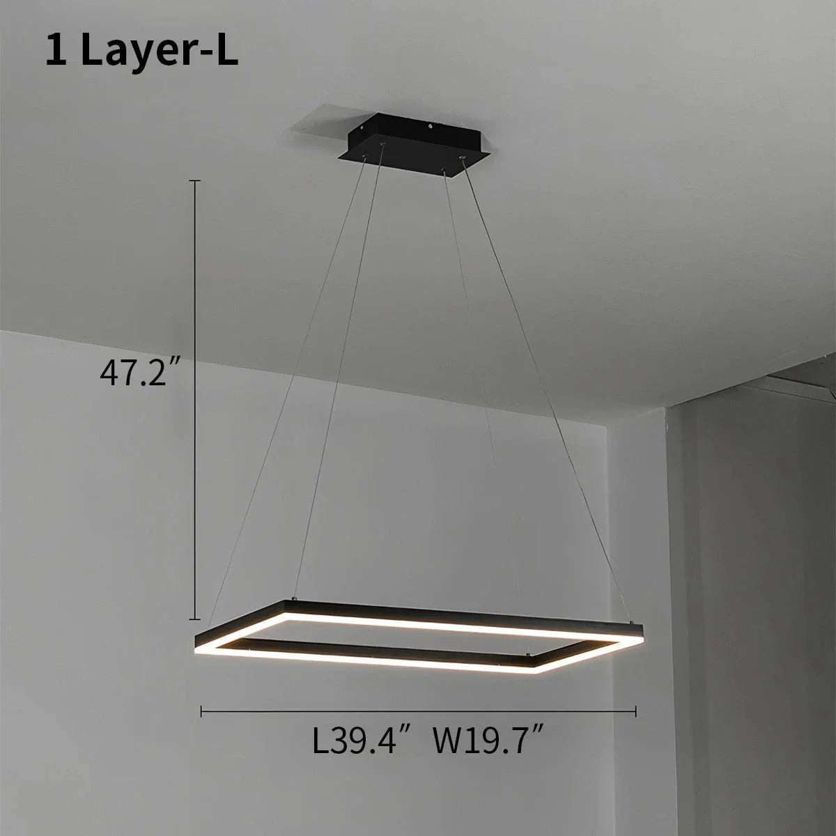 Black Linear Chandelier for Dining Table