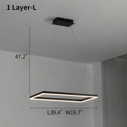 Black Linear Chandelier for Dining Table