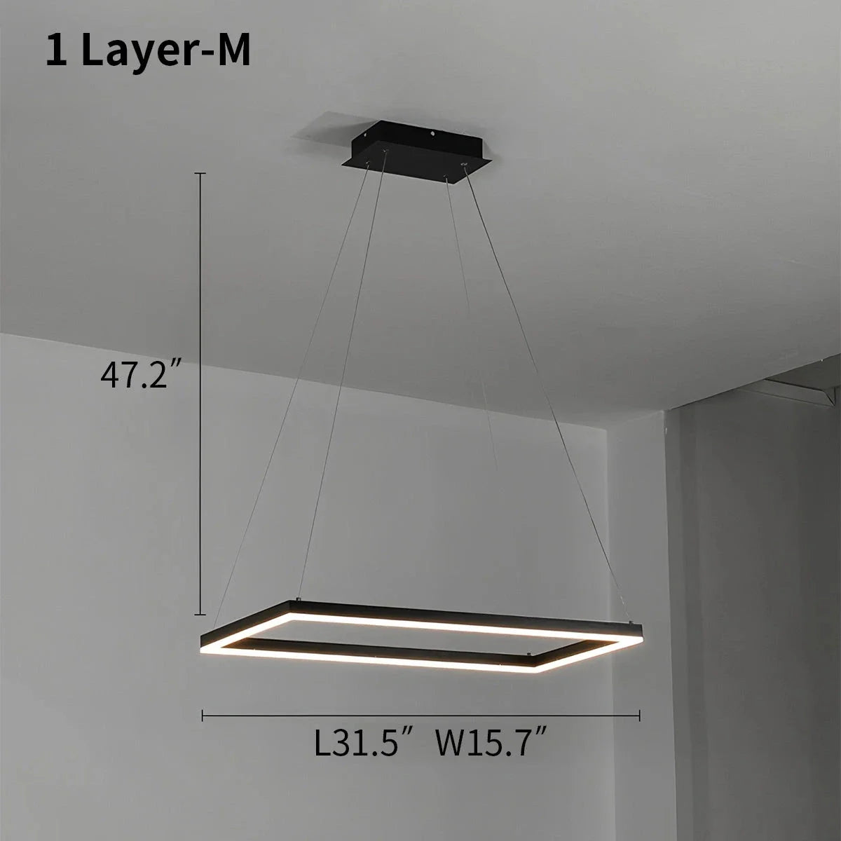 Black Linear Chandelier for Dining Table