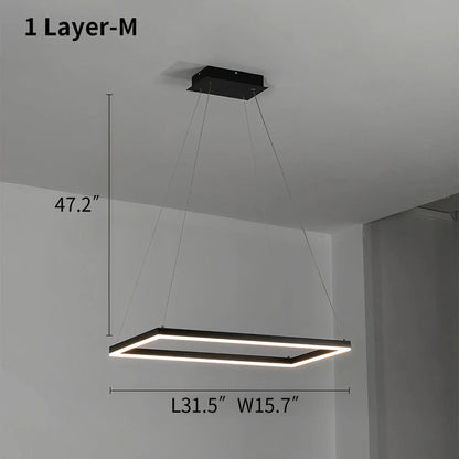 Black Linear Chandelier for Dining Table