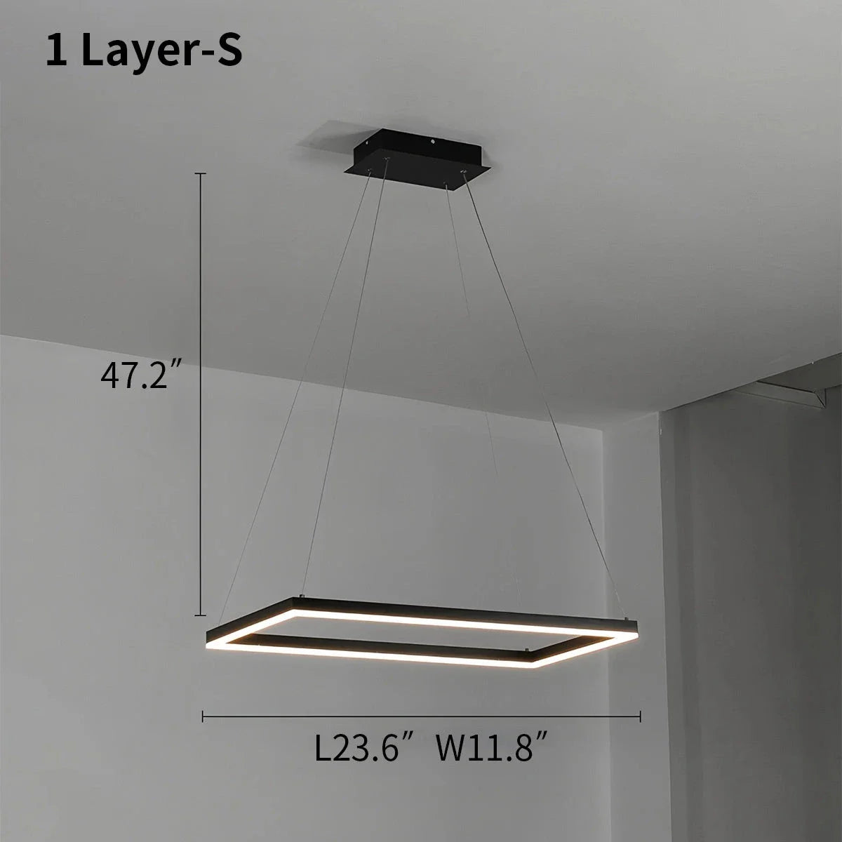Black Linear Chandelier for Dining Table