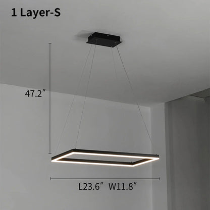 Black Linear Chandelier for Dining Table