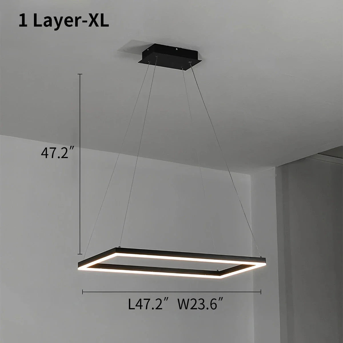 Black Linear Chandelier for Dining Table