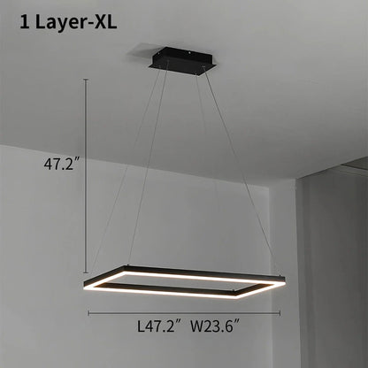 Black Linear Chandelier for Dining Table