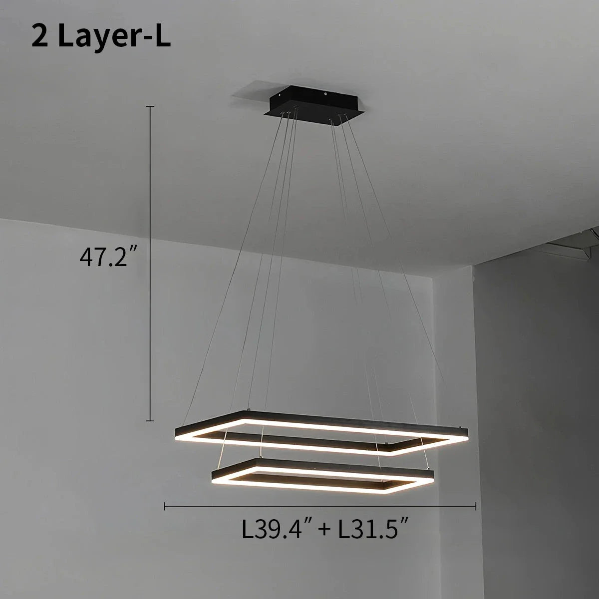 Black Linear Chandelier for Dining Table