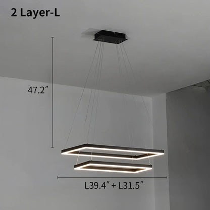 Black Linear Chandelier for Dining Table
