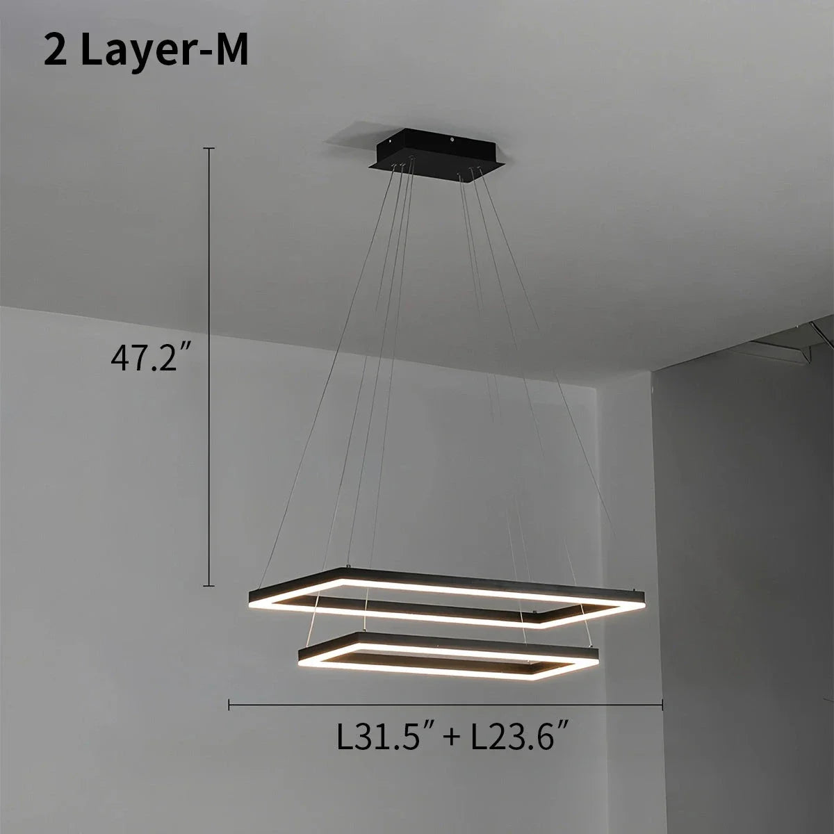 Black Linear Chandelier for Dining Table
