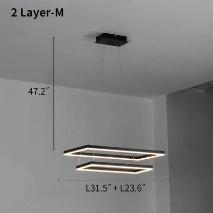 Black Linear Chandelier for Dining Table