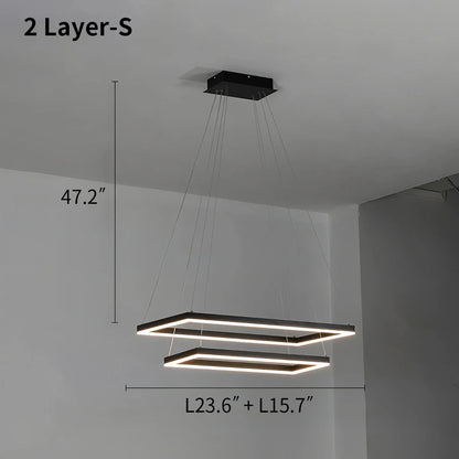 Black Linear Chandelier for Dining Table
