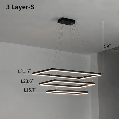Black Linear Chandelier for Dining Table