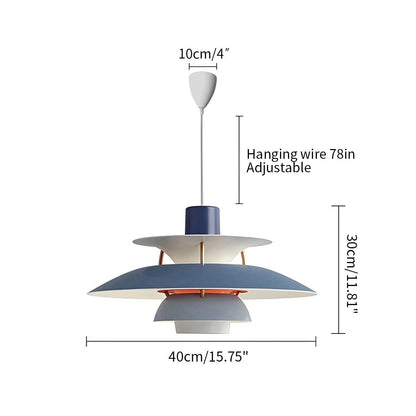 Blue PH5 multi pendant lamp dimensions