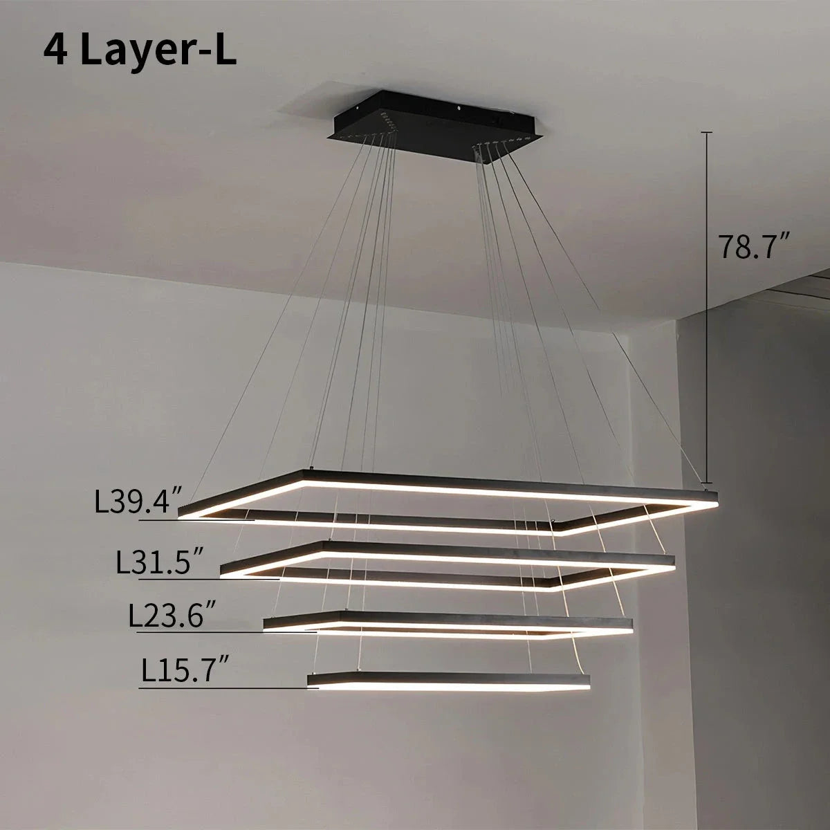 Black Linear Chandelier for Dining Table