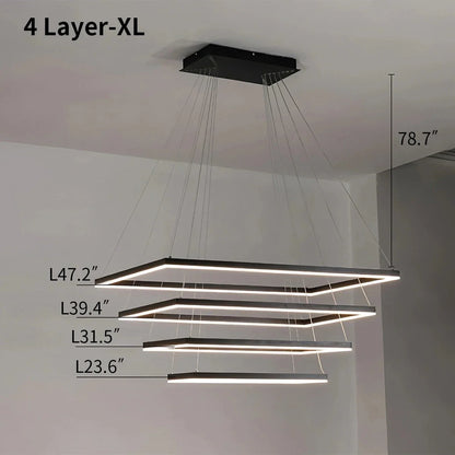 Black Linear Chandelier for Dining Table