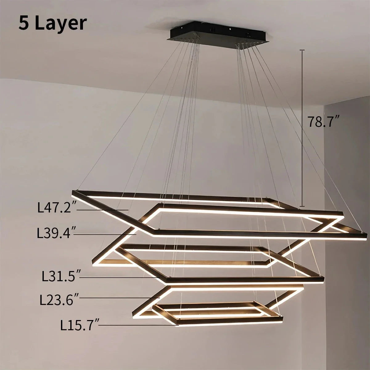Black Linear Chandelier for Dining Table
