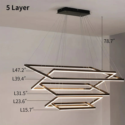Black Linear Chandelier for Dining Table