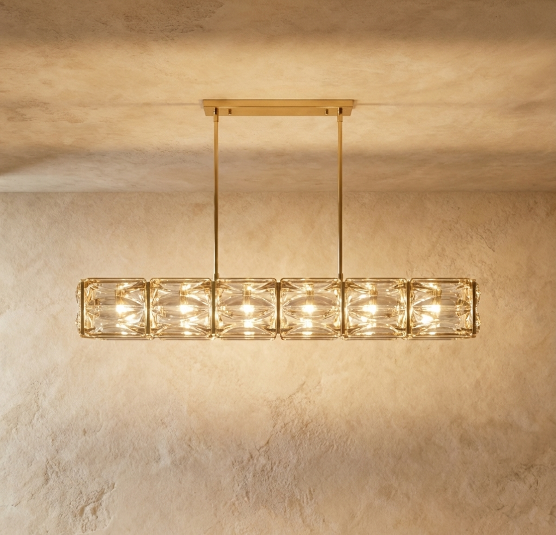 Nyvora Linear Chandelier 6 Heads: L59"(150cm) x H7.8"(20cm) / 90W