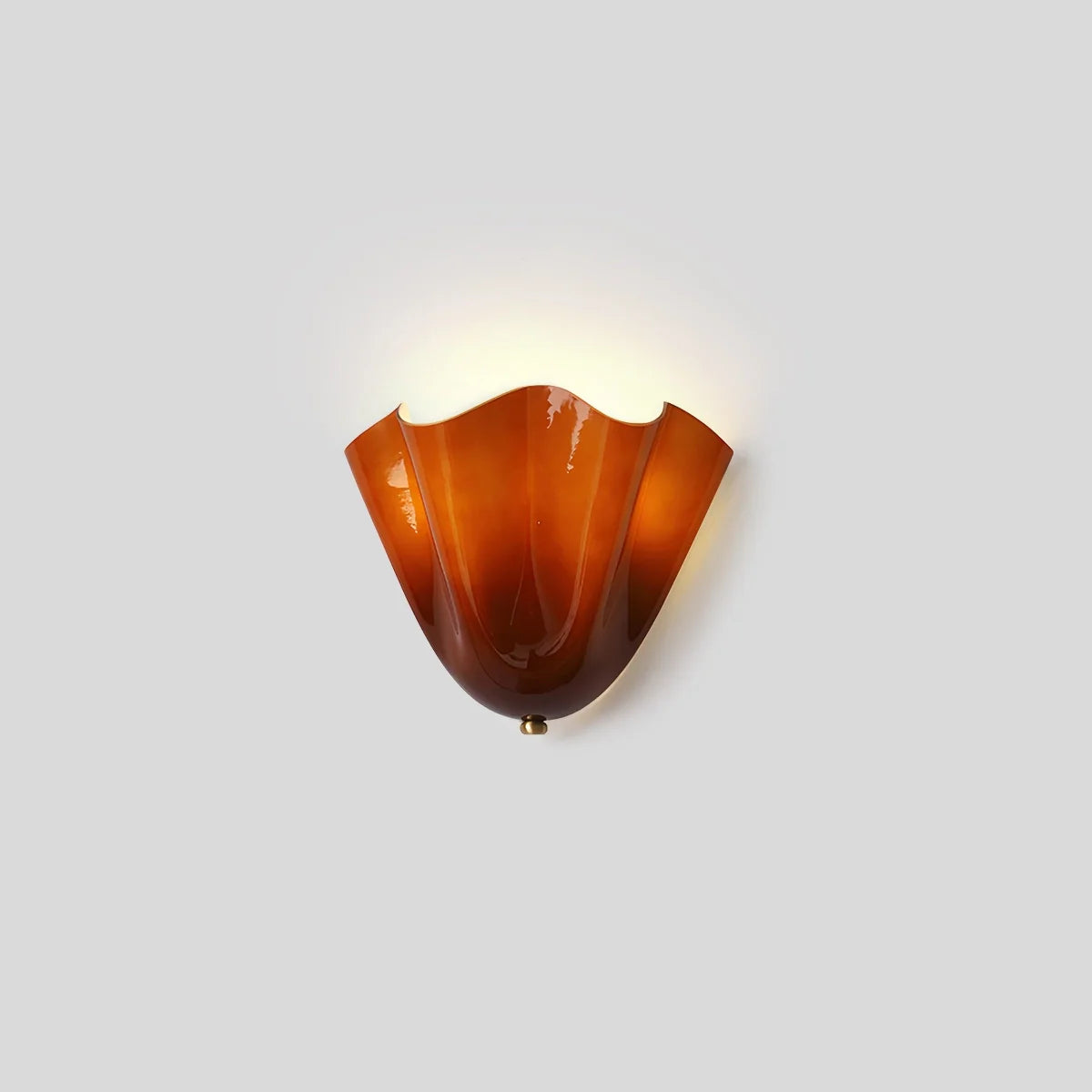 Nuvlight Vintage Flower Colored Glass Wall Lamp Amber Warm Light