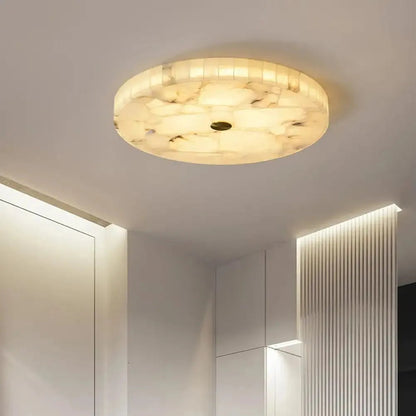 BAGUETTE Moonshade Natural Marble Flush Mount Ceiling Light