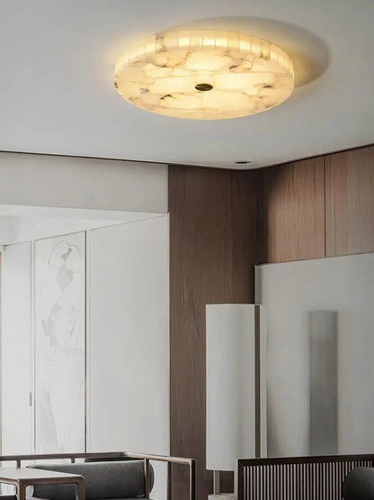 BAGUETTE Moonshade Natural Marble Flush Mount Ceiling Light