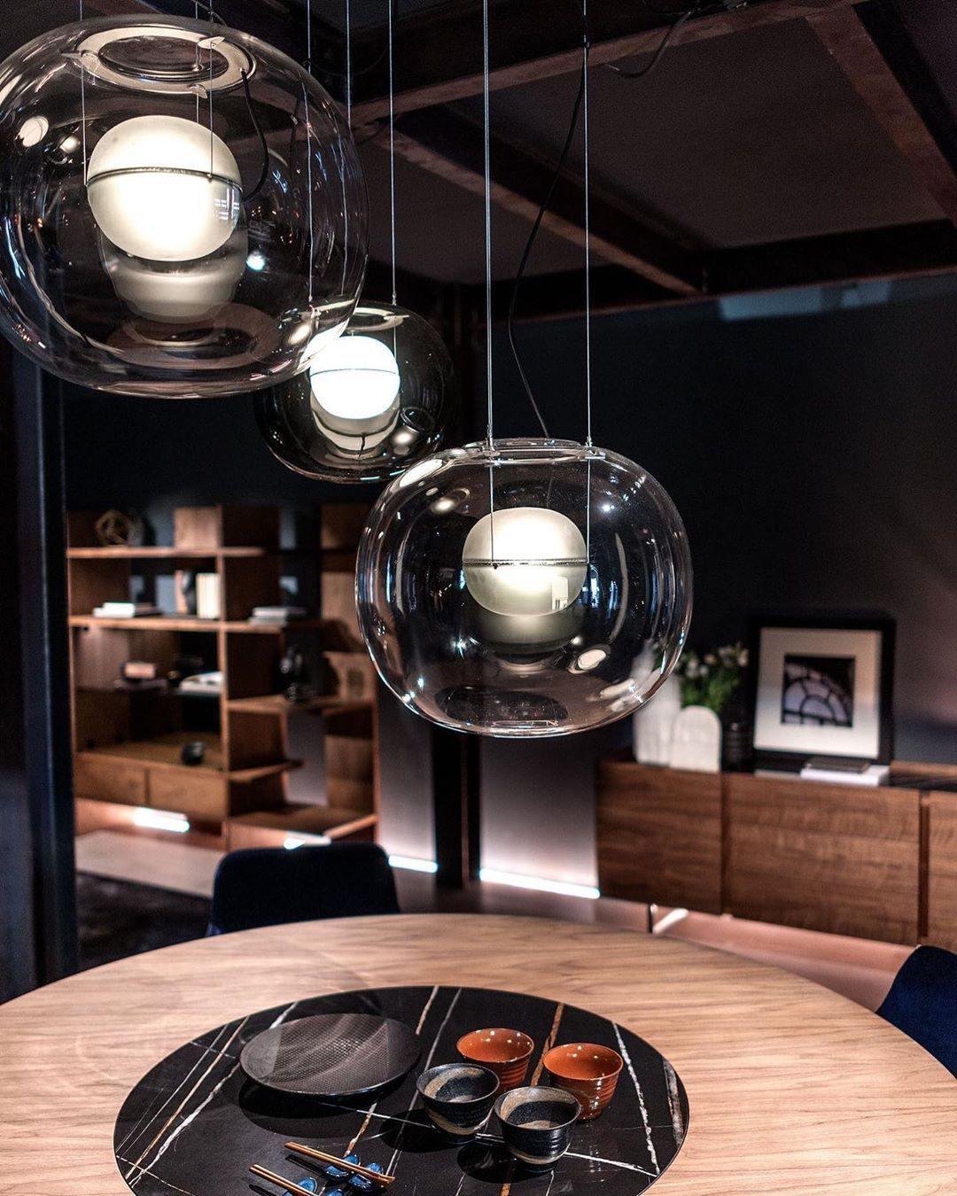 Glass Globe Pendant Light for Living Room and Foyer