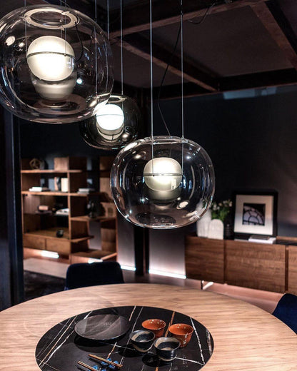 Glass Globe Pendant Light for Living Room and Foyer