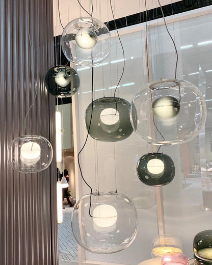 Glass Globe Pendant Light for Living Room and Foyer