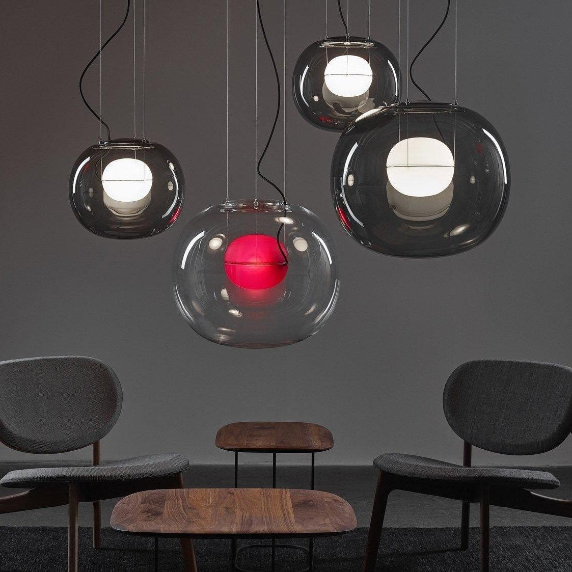Glass Globe Pendant Light for Living Room and Foyer