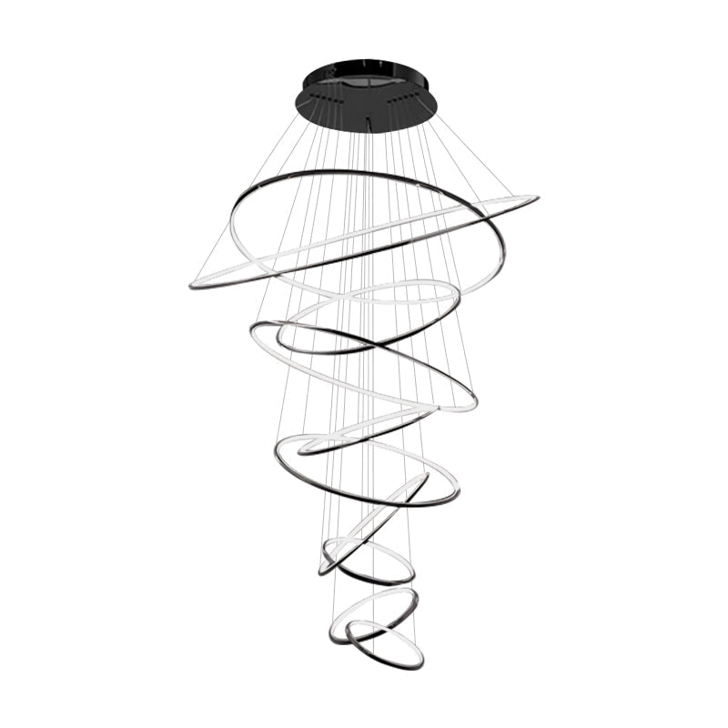 Tiered Ring Chandelier for Foyer and High Ceiling