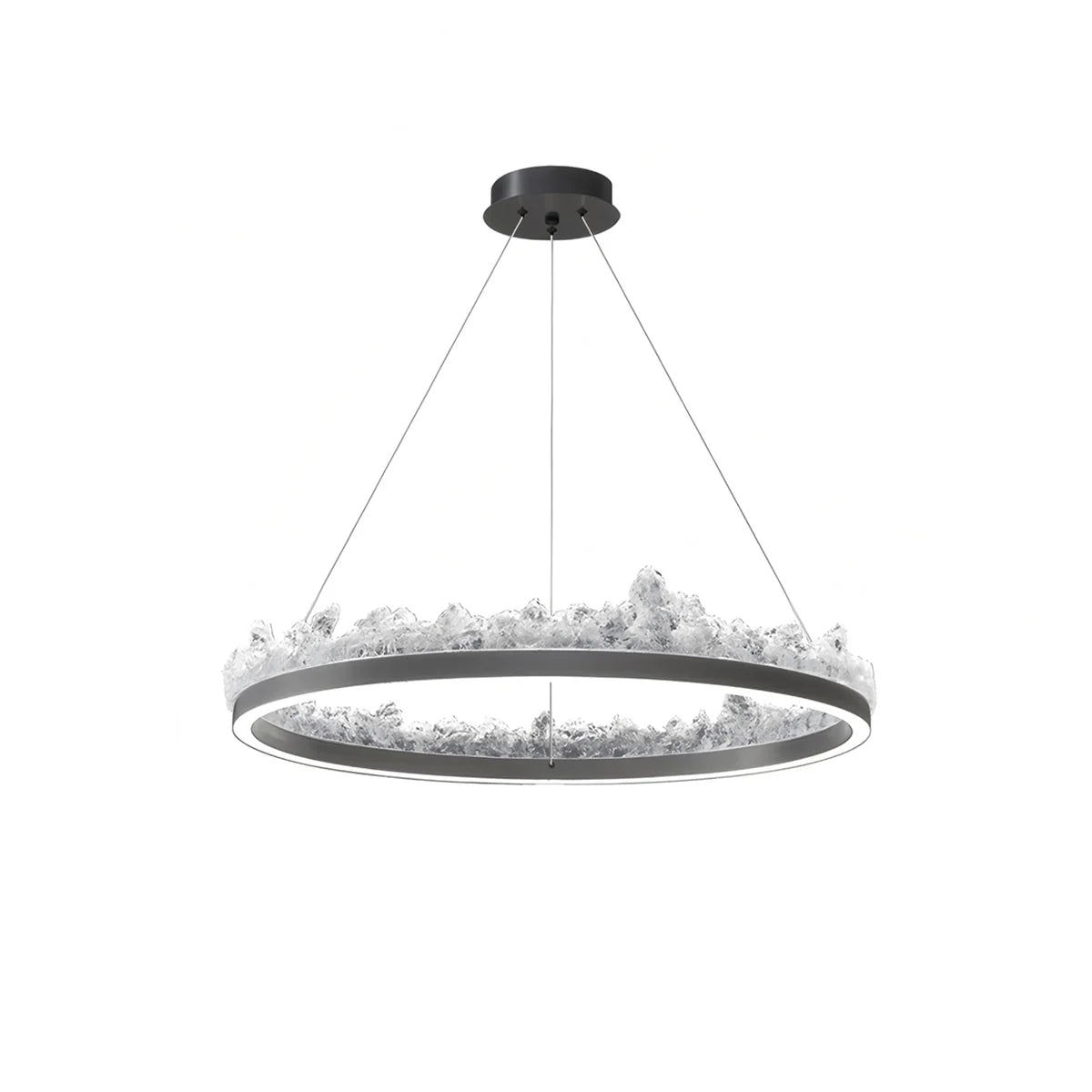 Nuvlight Modern Light Luxury Iceberg Chandelier Black Stepless Dimming