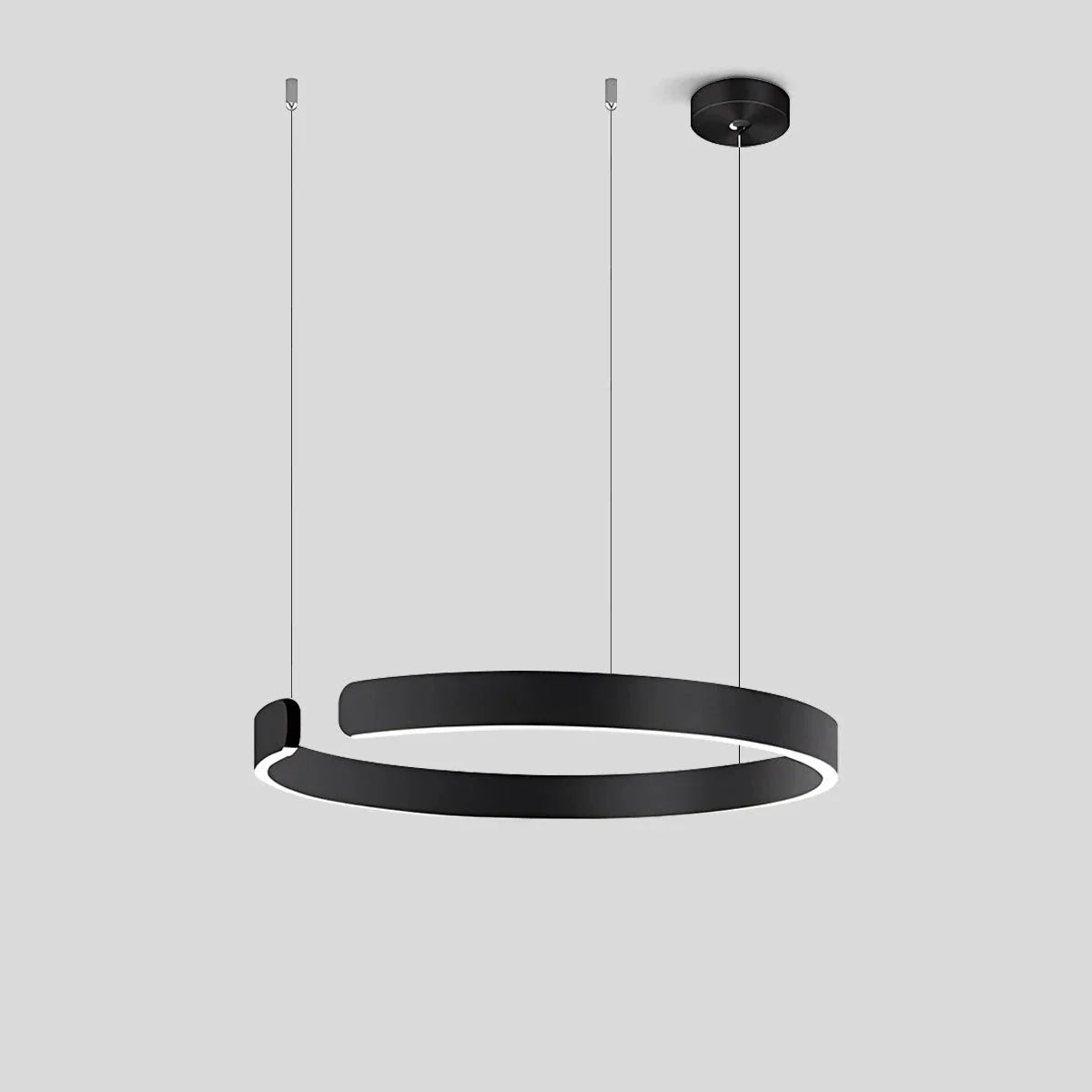 Nuvlight Modern Ring LED Chandelier for Living Room Black